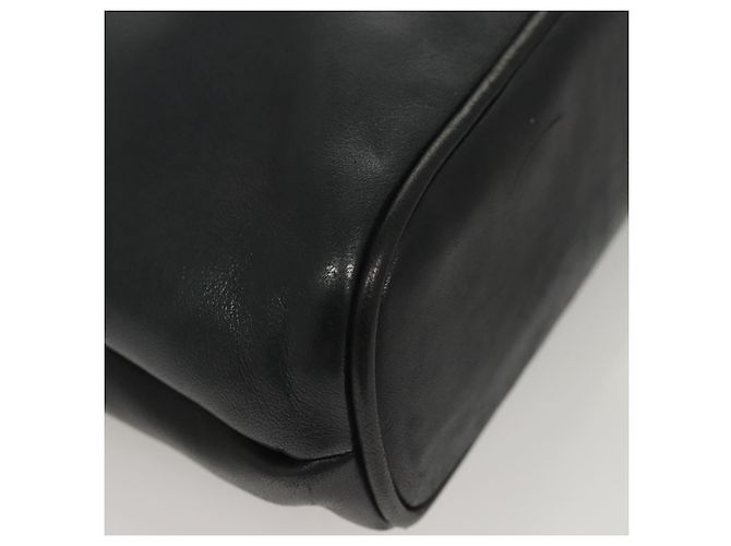BALLY Bolsa de Ombro Matelassê em Couro Azul Marinho Dourado Auth th6030 - vista 12