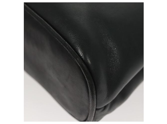 BALLY Bolsa de Ombro Matelassê em Couro Azul Marinho Dourado Auth th6030 - vista 13