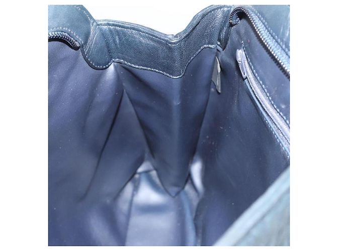 BALLY Bolsa de Ombro Matelassê em Couro Azul Marinho Dourado Auth th6030 - vista 19
