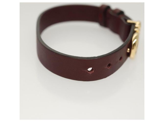 Bracciale in pelle marrone Gancini di Salvatore Ferragamo Auth yk18225 - vista 5