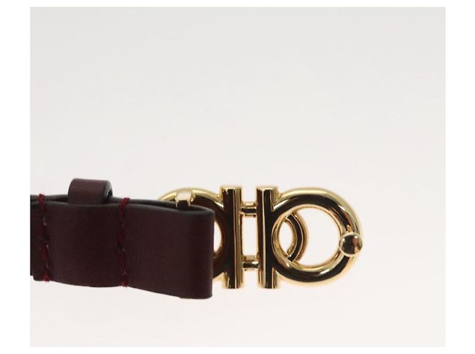 Bracciale in pelle marrone Gancini di Salvatore Ferragamo Auth yk18225 - vista 7
