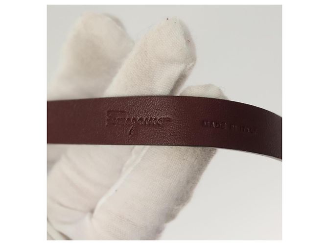 Bracciale in pelle marrone Gancini di Salvatore Ferragamo Auth yk18225 - vista 9