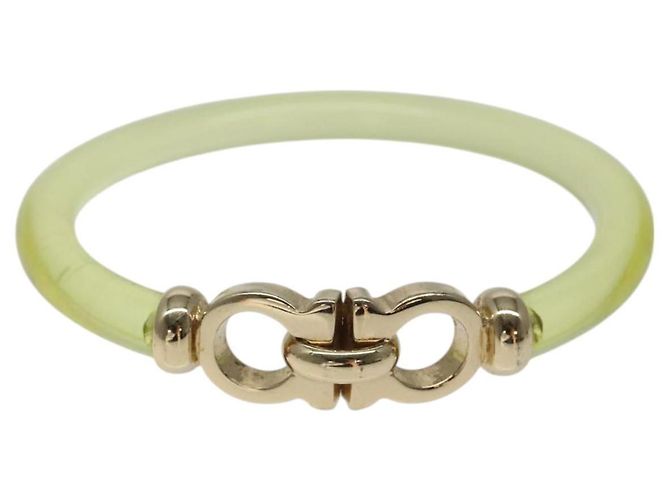 Bracciale Gancini in plastica gialla Salvatore Ferragamo Auth yk18122 Giallo - vista 2