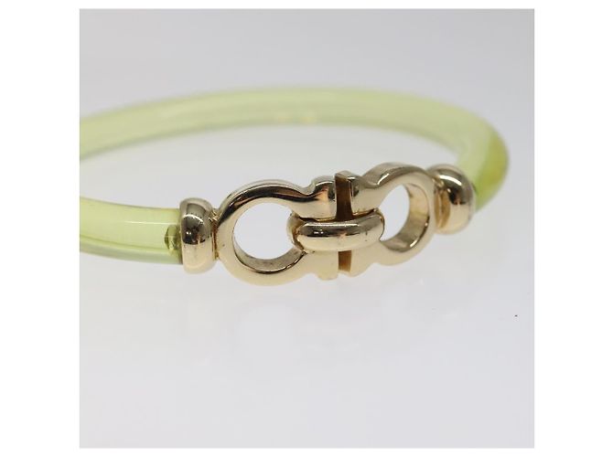 Bracciale Gancini in plastica gialla Salvatore Ferragamo Auth yk18122 Giallo - vista 6