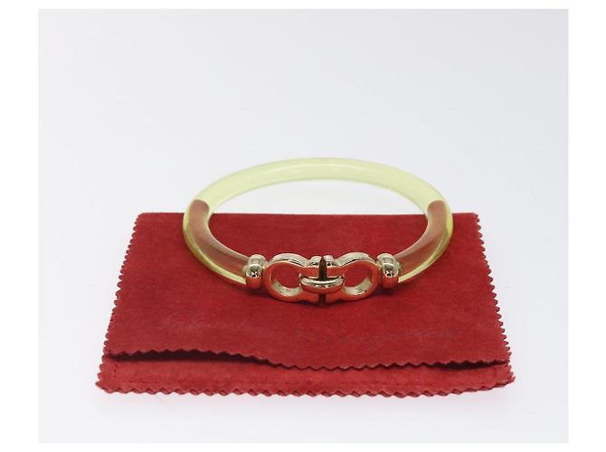 Bracciale Gancini in plastica gialla Salvatore Ferragamo Auth yk18122 Giallo - vista 8