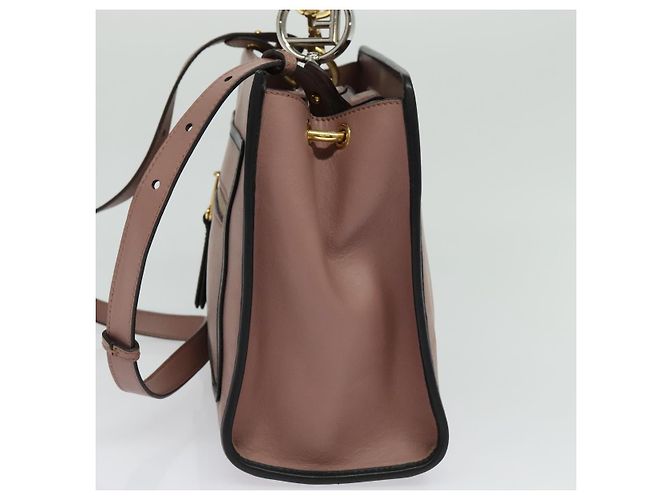 Borsa a mano in pelle FENDI Runaway Small 2way Rosa Oro Auth bs25561 D'oro - vista 5