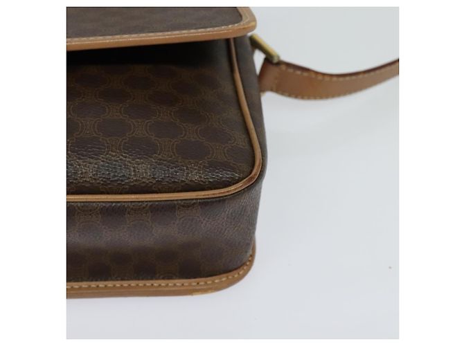 Céline Bolsa de ombro em lona Macadam CELINE, couro PVC, marrom, dourado, autêntica 123950 - vista 11