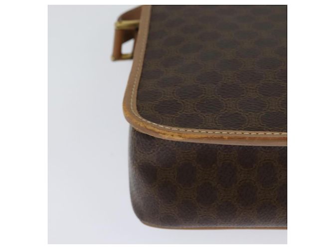 Céline Bolsa de ombro em lona Macadam CELINE, couro PVC, marrom, dourado, autêntica 123950 - vista 12