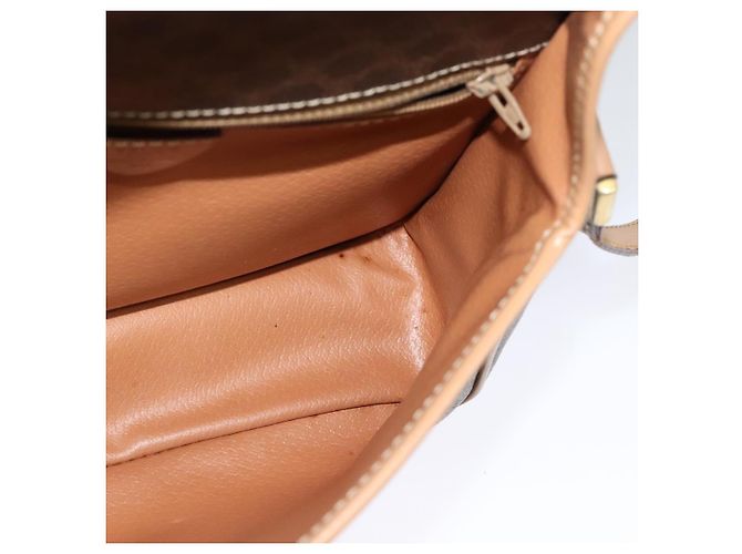 Céline Bolsa de ombro em lona Macadam CELINE, couro PVC, marrom, dourado, autêntica 123950 - vista 17