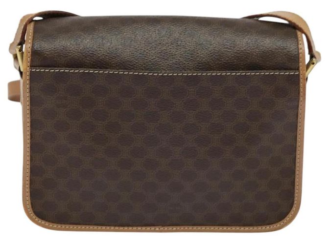 Céline Bolsa de ombro em lona Macadam CELINE, couro PVC, marrom, dourado, autêntica 123950 - vista 3