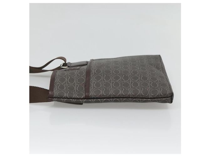 Bolsa de ombro Salvatore Ferragamo em couro PVC marrom Auth bs25462 - vista 5