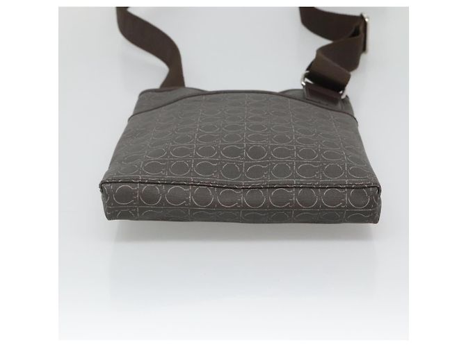 Bolsa de ombro Salvatore Ferragamo em couro PVC marrom Auth bs25462 - vista 9