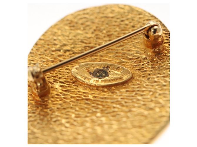 Spilla in metallo CHANEL Cavallo dorata CC Auth ar13555 D'oro - vista 4