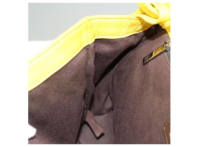 CHANEL Matelassé 2.55 Borsa a Spalla in Pelle di Pecora Gialla Argento CC Auth bs25489 Giallo - vista 20