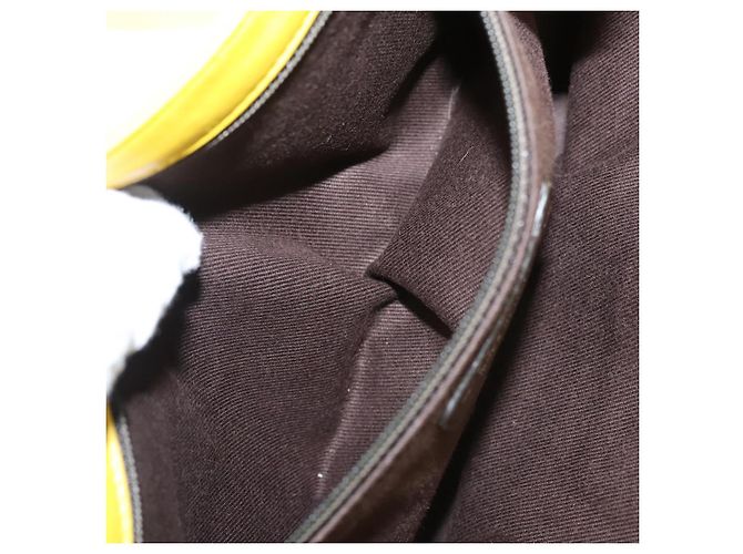 CHANEL Matelassé 2.55 Borsa a Spalla in Pelle di Pecora Gialla Argento CC Auth bs25489 Giallo - vista 22