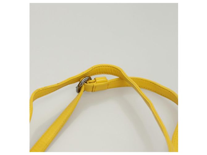 CHANEL Matelassé 2.55 Borsa a Spalla in Pelle di Pecora Gialla Argento CC Auth bs25489 Giallo - vista 9