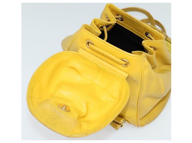 Zaino in pelle Christian Dior oro giallo Auth BA2068 D'oro - vista 16