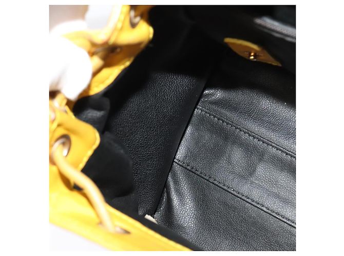 Zaino in pelle Christian Dior oro giallo Auth BA2068 D'oro - vista 19