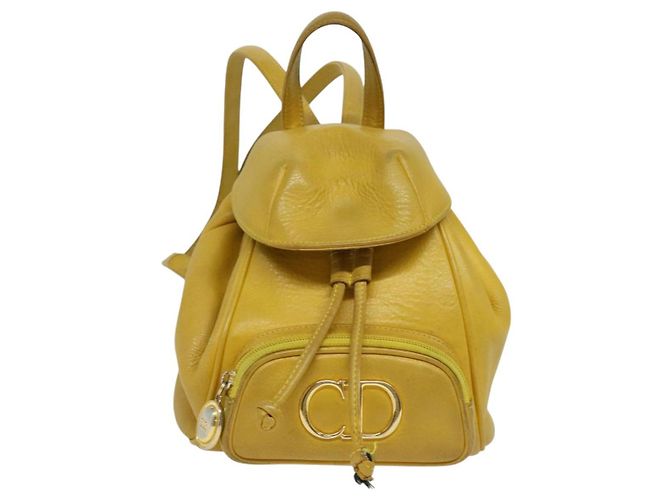 Zaino in pelle Christian Dior oro giallo Auth BA2068 D'oro - vista 2