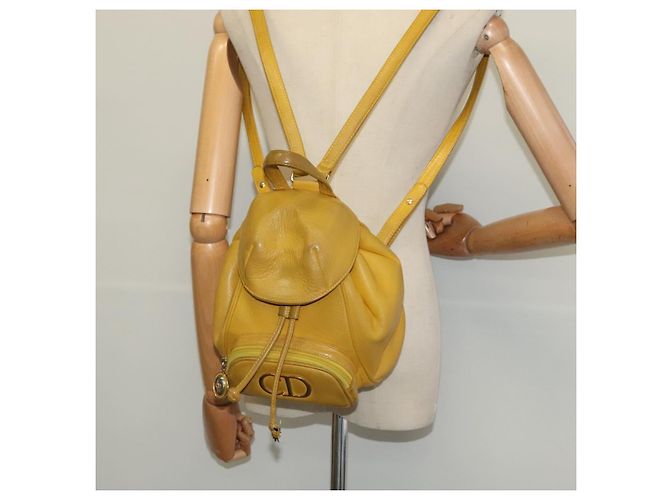 Zaino in pelle Christian Dior oro giallo Auth BA2068 D'oro - vista 23