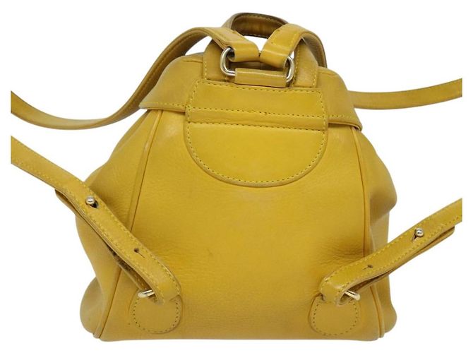 Zaino in pelle Christian Dior oro giallo Auth BA2068 D'oro - vista 3