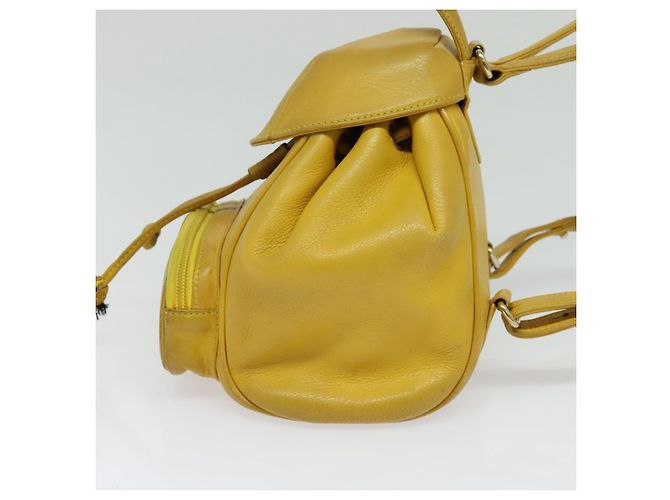 Zaino in pelle Christian Dior oro giallo Auth BA2068 D'oro - vista 4