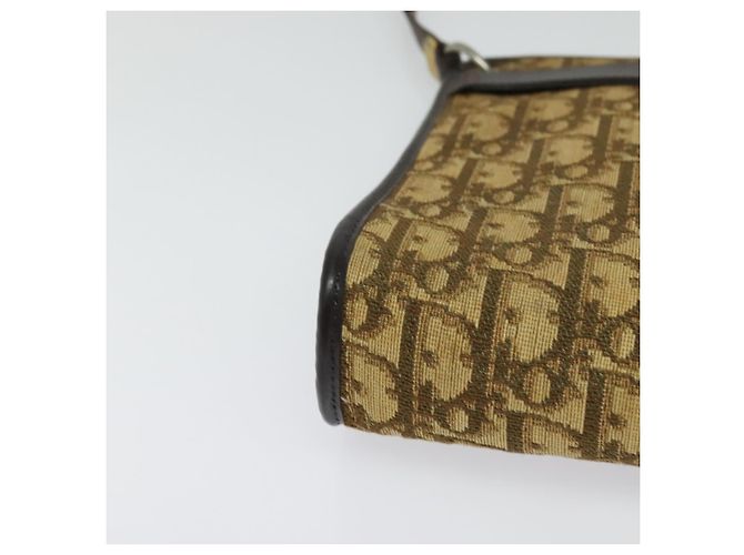 Borsa a spalla in tela Trotter Christian Dior marrone oro Auth sw662 D'oro - vista 10