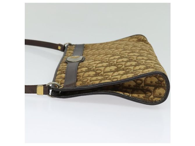 Borsa a spalla in tela Trotter Christian Dior marrone oro Auth sw662 D'oro - vista 4
