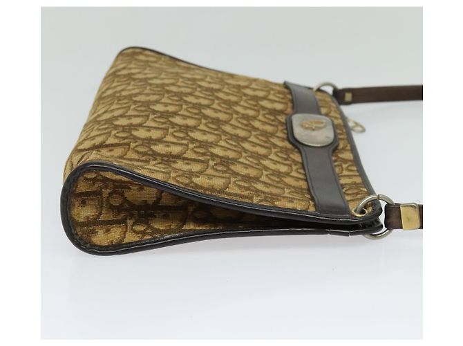 Borsa a spalla in tela Trotter Christian Dior marrone oro Auth sw662 D'oro - vista 5