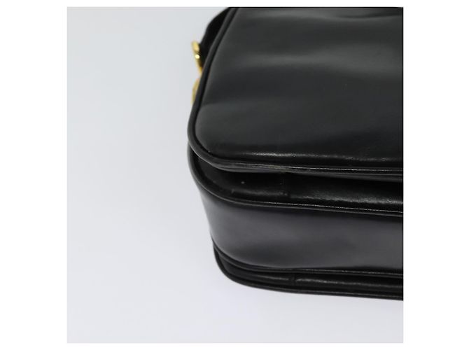 Céline Borsa a Spalla CELINE in Pelle Nera Oro Auth bs25461 - vista 12