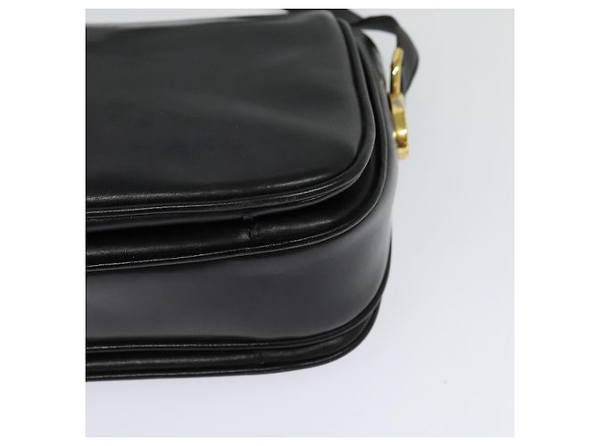 Céline Borsa a Spalla CELINE in Pelle Nera Oro Auth bs25461 - vista 13