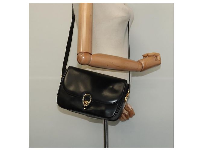Céline Borsa a Spalla CELINE in Pelle Nera Oro Auth bs25461 - vista 23