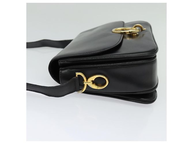 Céline Borsa a Spalla CELINE in Pelle Nera Oro Auth bs25461 - vista 4