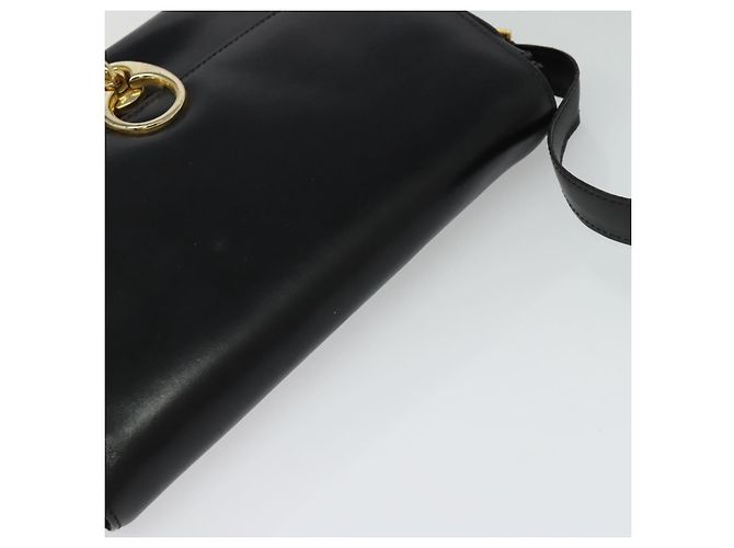 Céline Borsa a Spalla CELINE in Pelle Nera Oro Auth bs25461 - vista 6
