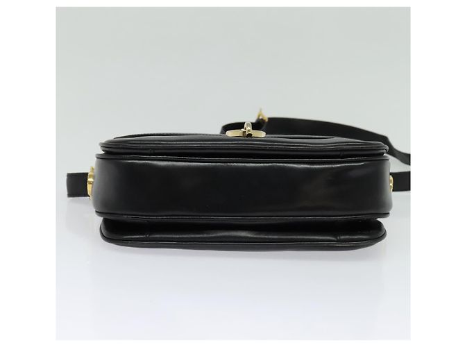 Céline Borsa a Spalla CELINE in Pelle Nera Oro Auth bs25461 - vista 9