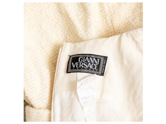Gianni Versace Couture Woll-Minikleid Aus weiß - Ansicht 11