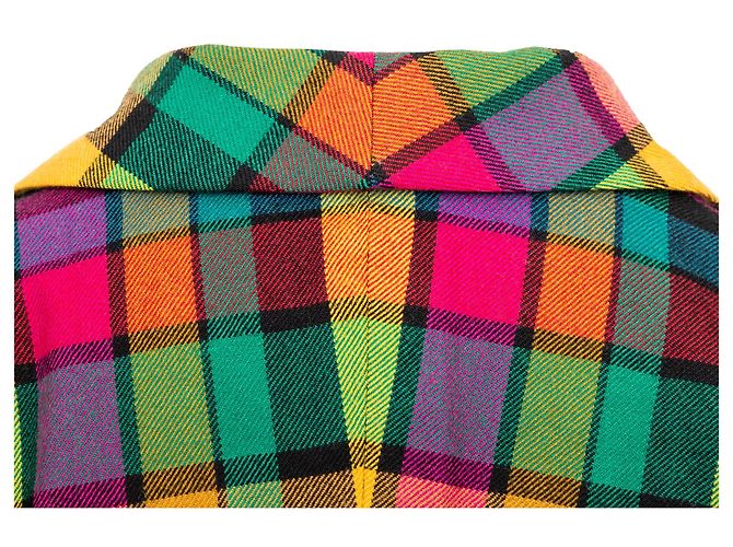 Set Gianni Versace Blazer e Mini Gonna in Lana a Quadri Multicolore - vista 14