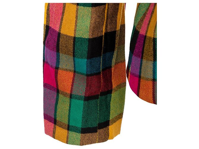 Set Gianni Versace Blazer e Mini Gonna in Lana a Quadri Multicolore - vista 15
