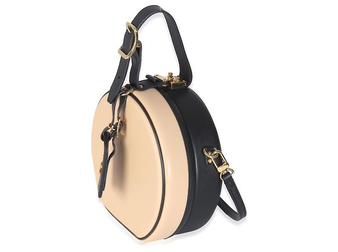 Louis Vuitton Petite Boite Chapeau in pelle di vitello nera e beige Nero - vista 3