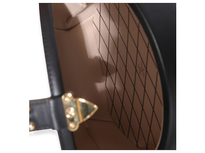 Louis Vuitton Petite Boite Chapeau in pelle di vitello nera e beige Nero - vista 5