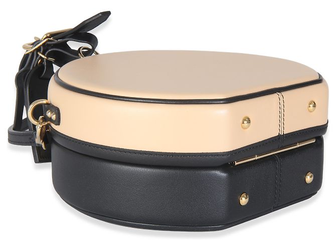 Louis Vuitton Petite Boite Chapeau in pelle di vitello nera e beige Nero - vista 7