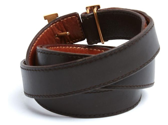 Hermès H Belt to compose reversible Constance adjustable Leather Belt Hermes Brown Golden Caramel - view 4