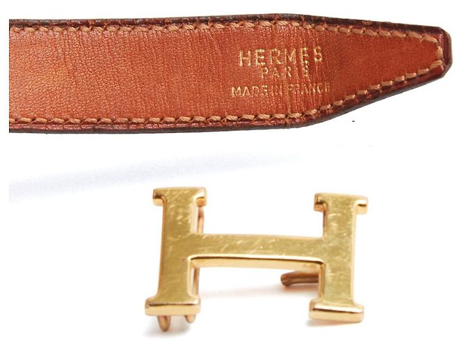 Hermès H Belt to compose reversible Constance adjustable Leather Belt Hermes Brown Golden Caramel - view 5