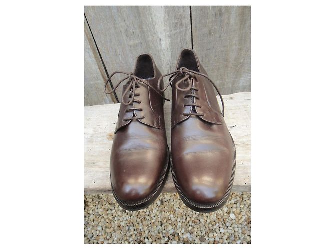 Derby Jil Sander in pelle marrone scuro - vista 4