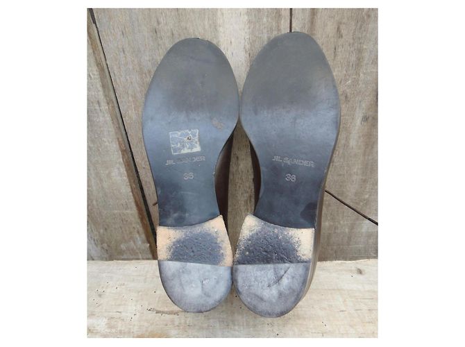 Derby Jil Sander in pelle marrone scuro - vista 6