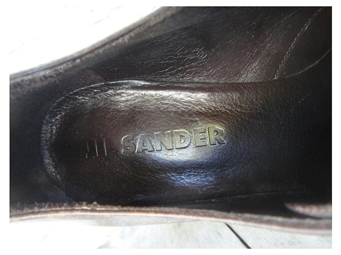 Derby Jil Sander in pelle marrone scuro - vista 8
