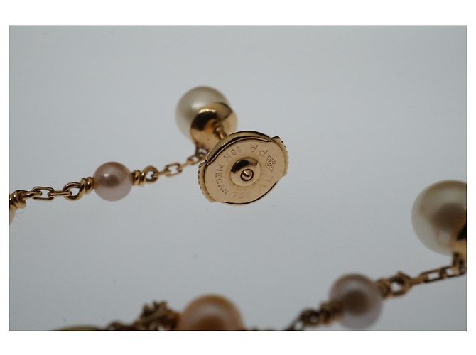Brincos Cartier Trinity em 3 ouros e pérolas Dourado Gold hardware - vista 12