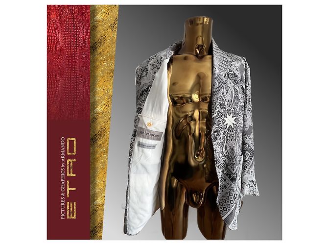 Etro's Black & White Patterned - Silk Jacket - view 2