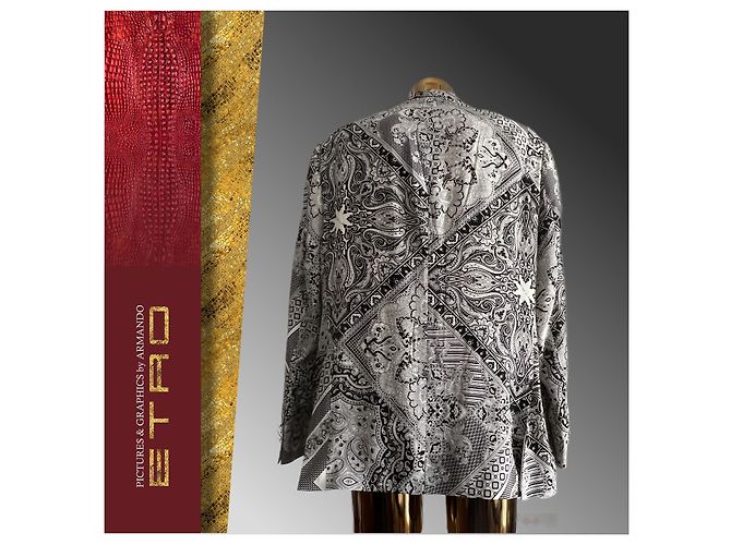 Etro's Black & White Patterned - Silk Jacket - view 4