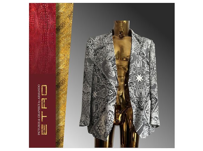 Etro's Black & White Patterned - Silk Jacket - view 5
